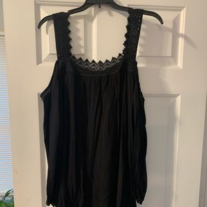 Black partial off the should dress